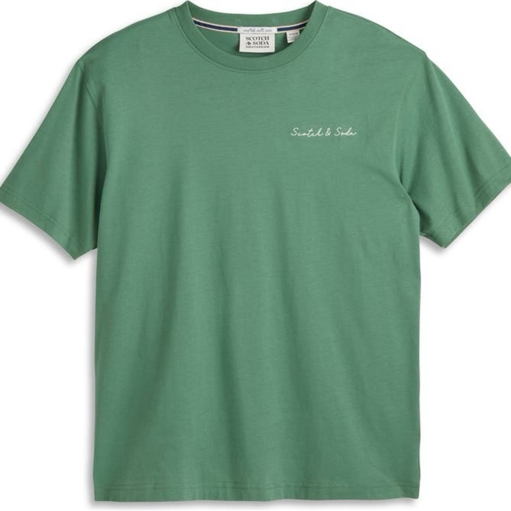 Scotch & Soda Green Crewneck Logo Tee Size L